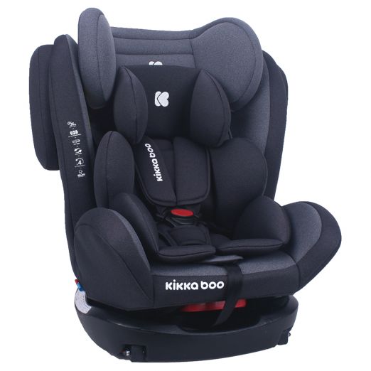 Mister Baby - Κάθισμα αυτοκινήτου Kikkaboo 4 Fix Double Isofix 0-36kg Dark Grey