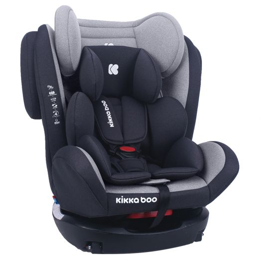 Mister Baby - Κάθισμα αυτοκινήτου Kikkaboo 4 Fix Double Isofix 0-36kg Light Grey