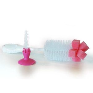 Mister Baby - 2 in 1 Bottle and nipple brush pink BE803H-B