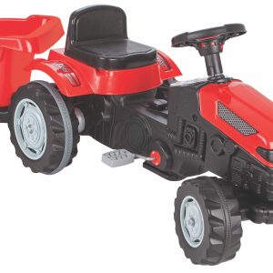 Mister Baby - Pilsan 07316 Tractor with pedals and trailer red