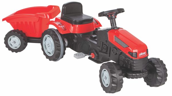 Mister Baby - Pilsan 07316 Tractor with pedals and trailer red