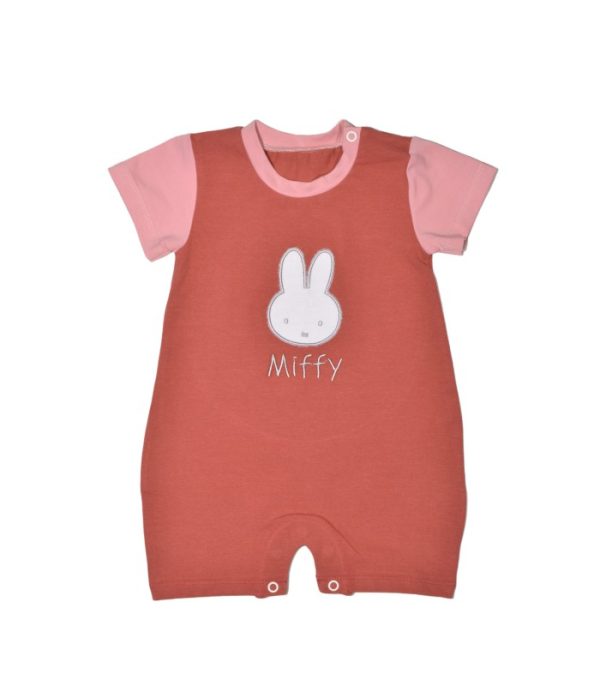 Mister Baby - Miffy Des.17 Φορμάκι Καλοκαιρινό Ροζ Σκούρο Με Κέντημα 0-3 Mηνών/56 cm