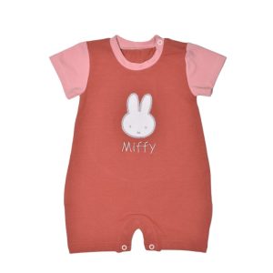 Mister Baby - Miffy Des.17 Φορμάκι Καλοκαιρινό  Ροζ Σκούρο Με Κέντημα 3-6 Mηνών/62 cm