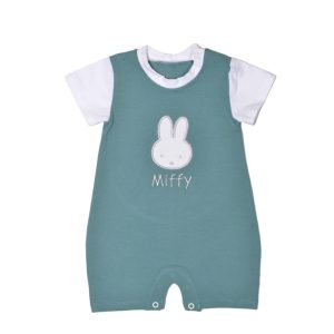 Mister Baby - Miffy Des.18 Φορμάκι Καλοκαιρινό Μέντα Σκούρο Με Κέντημα 6-9 Mηνών/68 cm