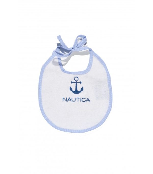 Mister Baby - Nautica Des 931-1 Σαλιάρα Πετσετέ Αδιάβροχη Σιέλ πουά 19x20