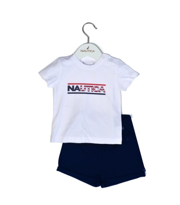 Mister Baby - Nautica Des.10 Σετ T-Shirt & Shorts Jersey White/Navy 86cm 12-18 μηνών