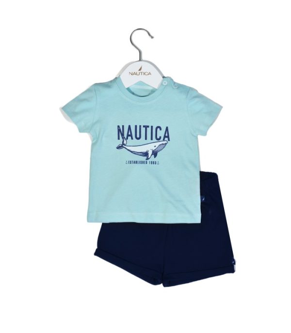 Mister Baby - Nautica Des.13 Σετ T-Shirt & Shorts Jersey Mint/Navy 92cm 2 ετών