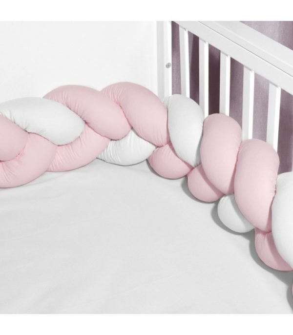 Mister Baby - Oliver Baby Des.3120 πλεξούδα Λευκή-Ροζ τριπλή Βαμβακερή 20x200
