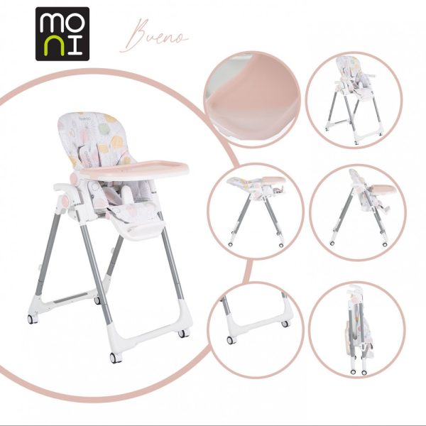 Mister Baby - Καρεκλάκι φαγητού Moni Bueno Pink 3801005151080