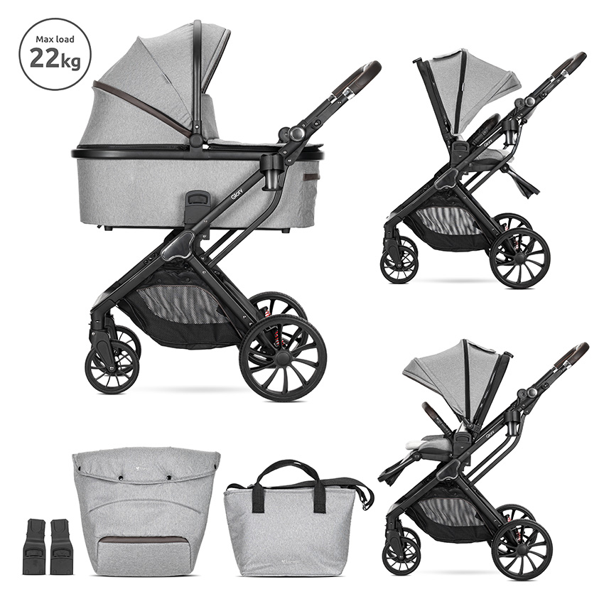 Mister Baby - Καρότσι Lorelli Glory 3in1 Grey
